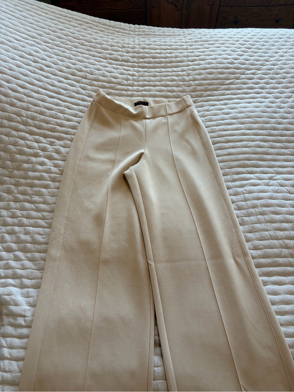 Women's Wide-Leg Cream Pants
